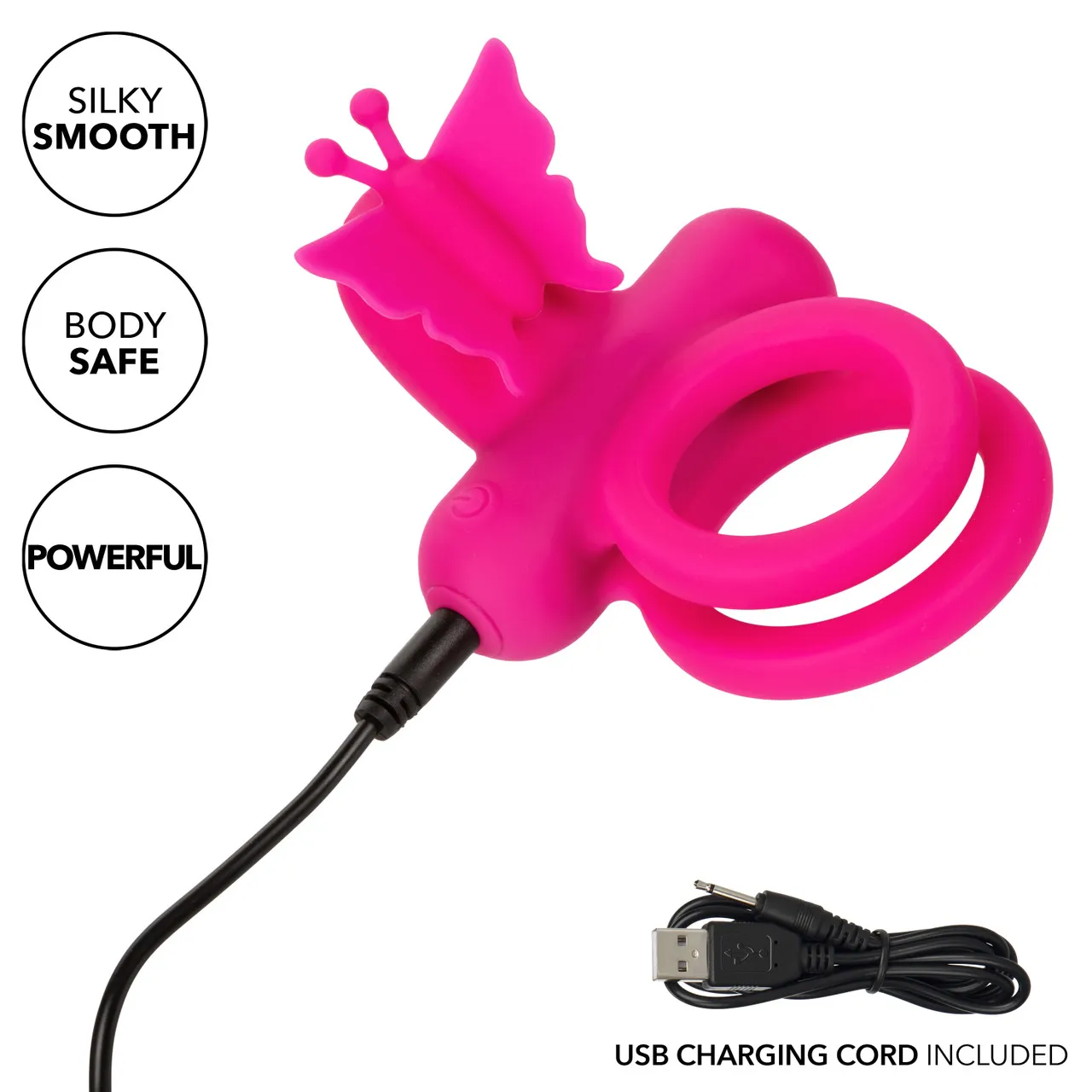 перезаряжаемое эрекционное виброкольцо silicone rechargeable dual butterfly ring в Севастополе