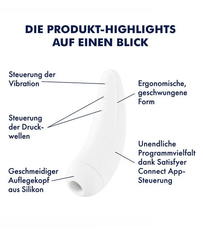 вакуумно-волновой стимулятор satisfyer curvy 2+ с возможностью управления через приложение - белый в Севастополе