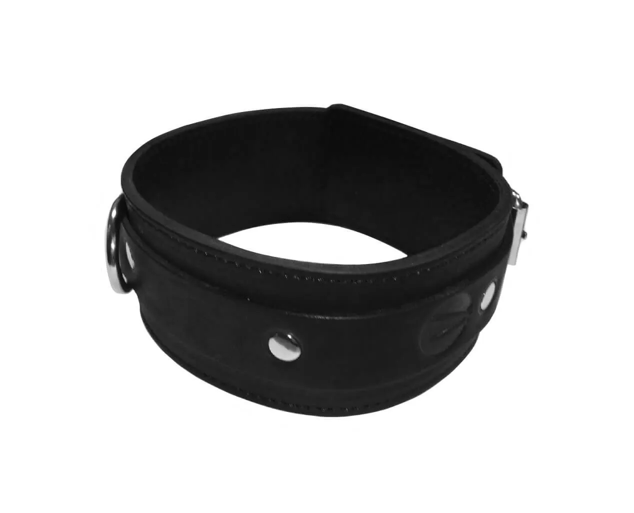 Ошейник узкий PinkRabbit с логотипом, чёрный