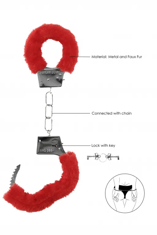 металлические наручники с меховой обивкой beginner's handcuffs furry в Севастополе