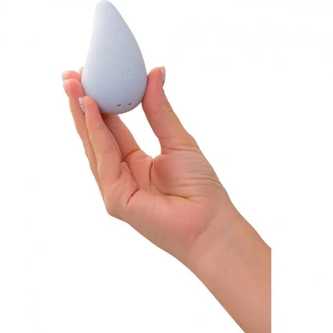 вибромассажер satisfyer dew drop, силикон, голубой, 8,1 см в Севастополе