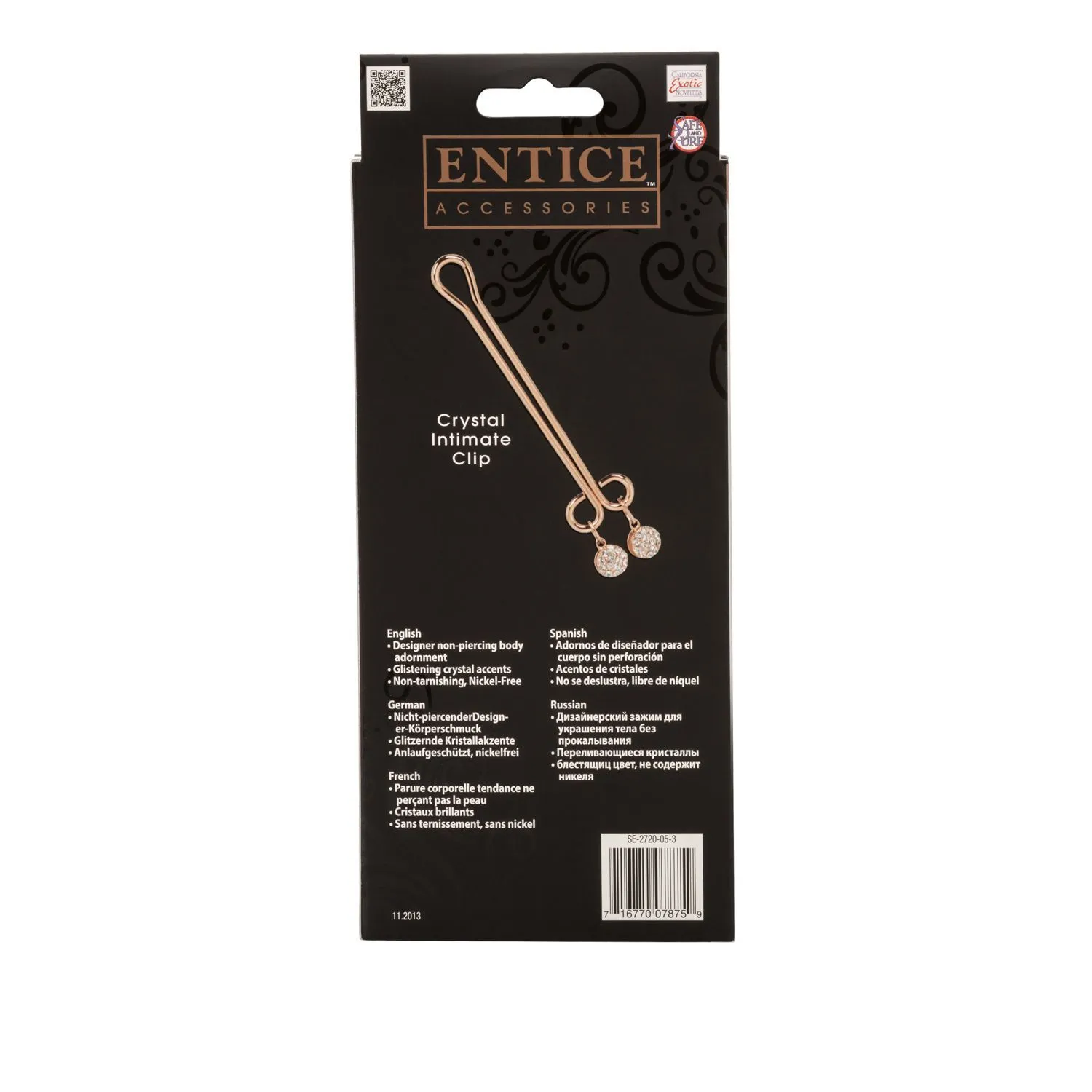 зажим интимный california exotic novelties entice crystal intimate clip, с кристаллами в Севастополе