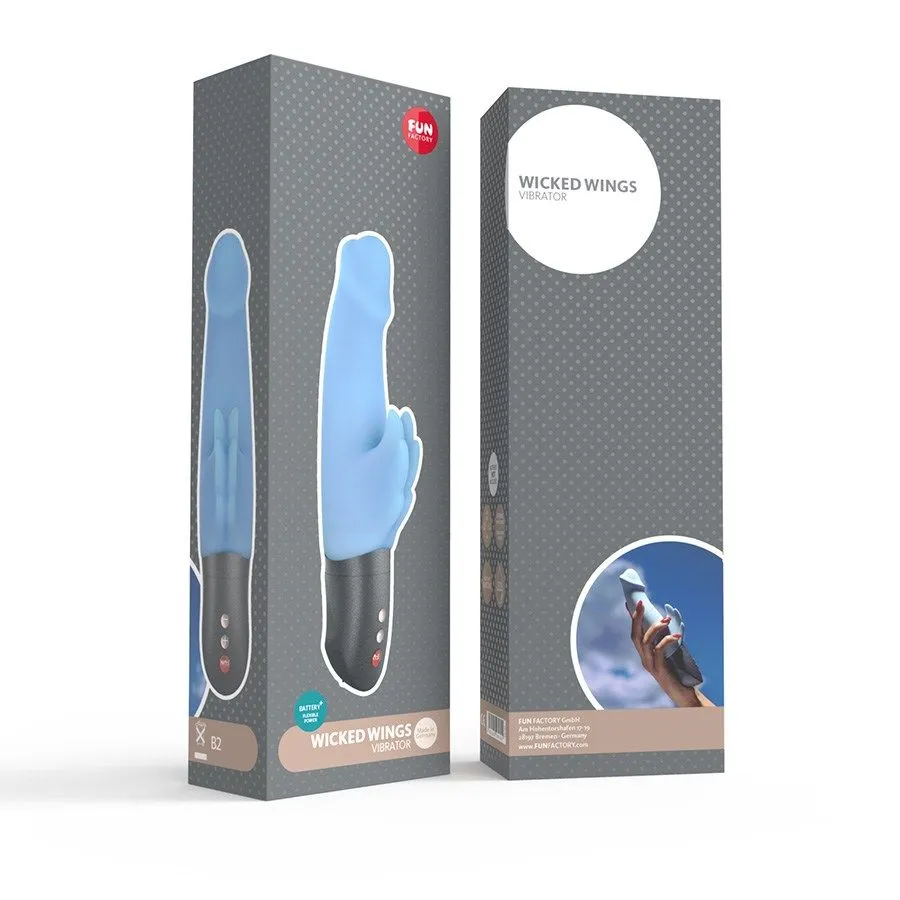 вибратор fun factory wicked wings battery plus, светло-голубой в Севастополе