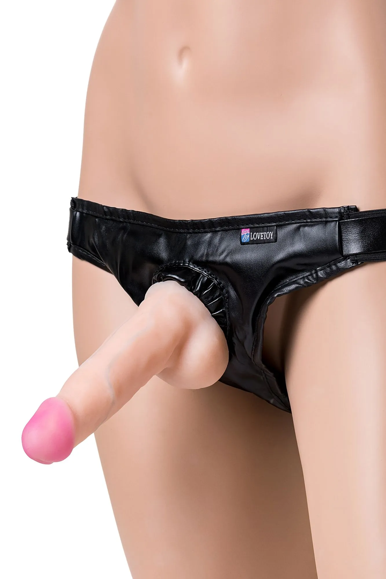 Страпон на креплении LoveToy WOMAN - CUBA с 2 насадками, neoskin, телесный