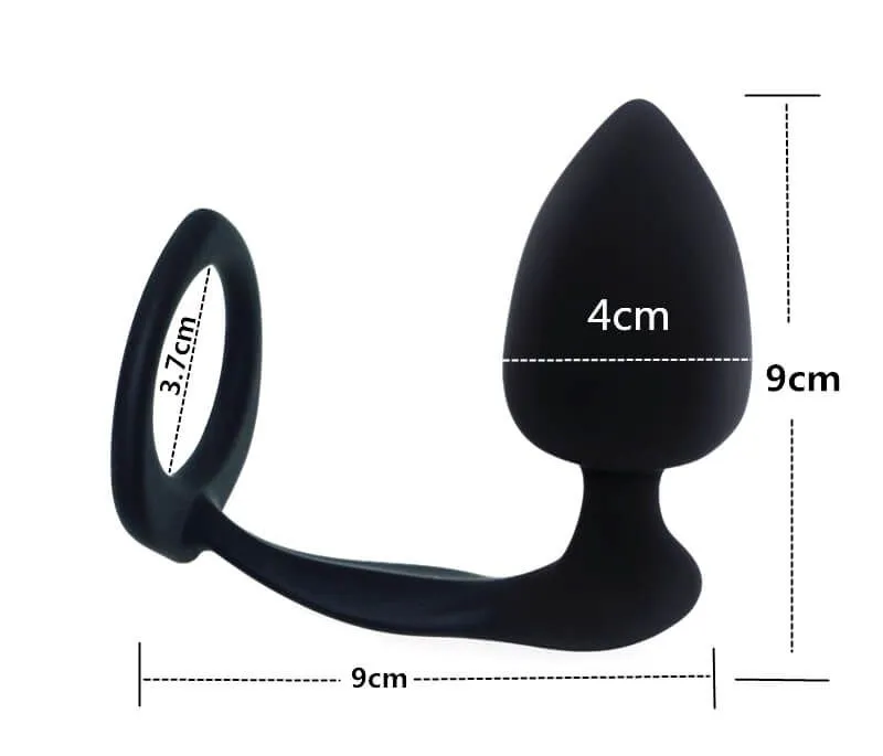 анальная пробка lovetoy combo threat cockring plug, черная в Севастополе