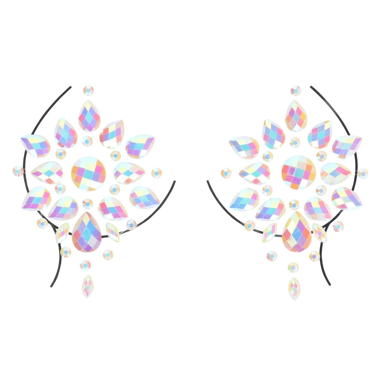 декоративное украшение (камни) на клеевой основе body jewelry stickers - nipples - glow in the dark в Севастополе