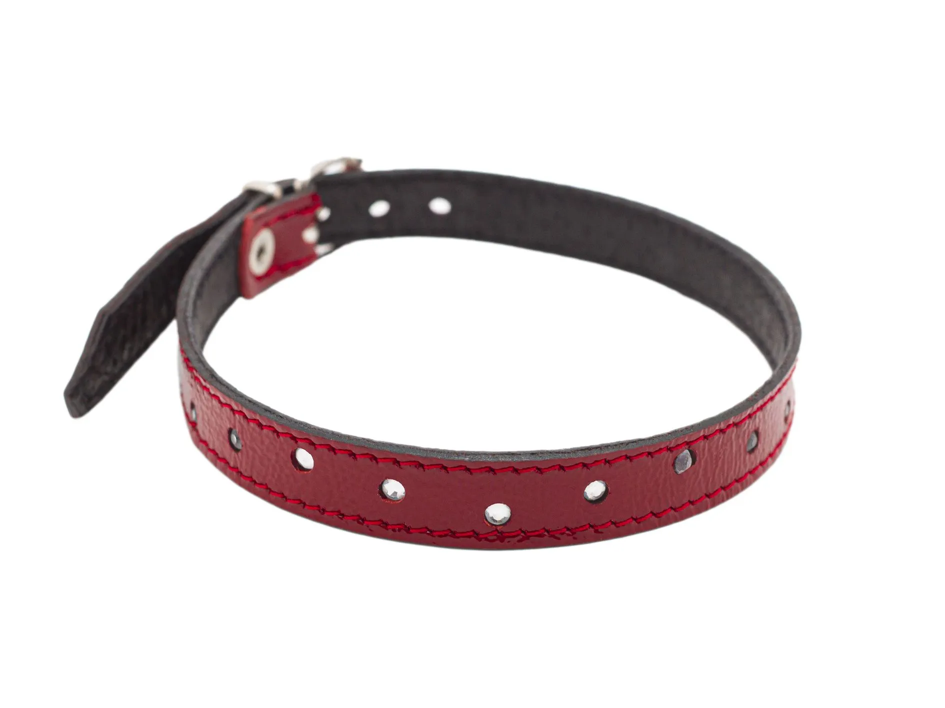 ошейник лаковый pinkrabbit со стразами, красный в Севастополе