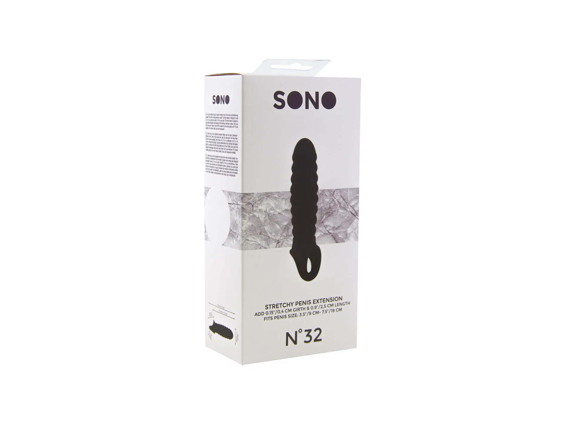 увеличивающая насадка на пенис закрытого типа no.32 - stretchy penis extension - black в Севастополе