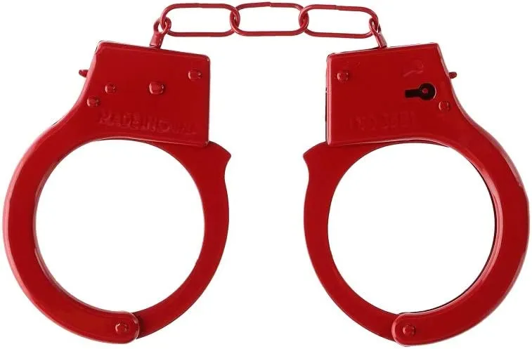 металлические наручники beginner's handcuffs, красные в Севастополе