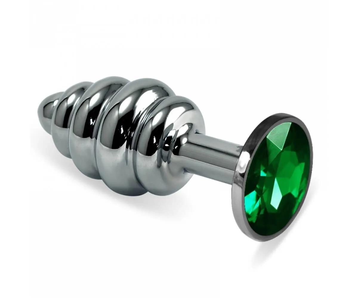 анальная пробка lovetoy rosebud spiral, с зеленым камнем в Севастополе