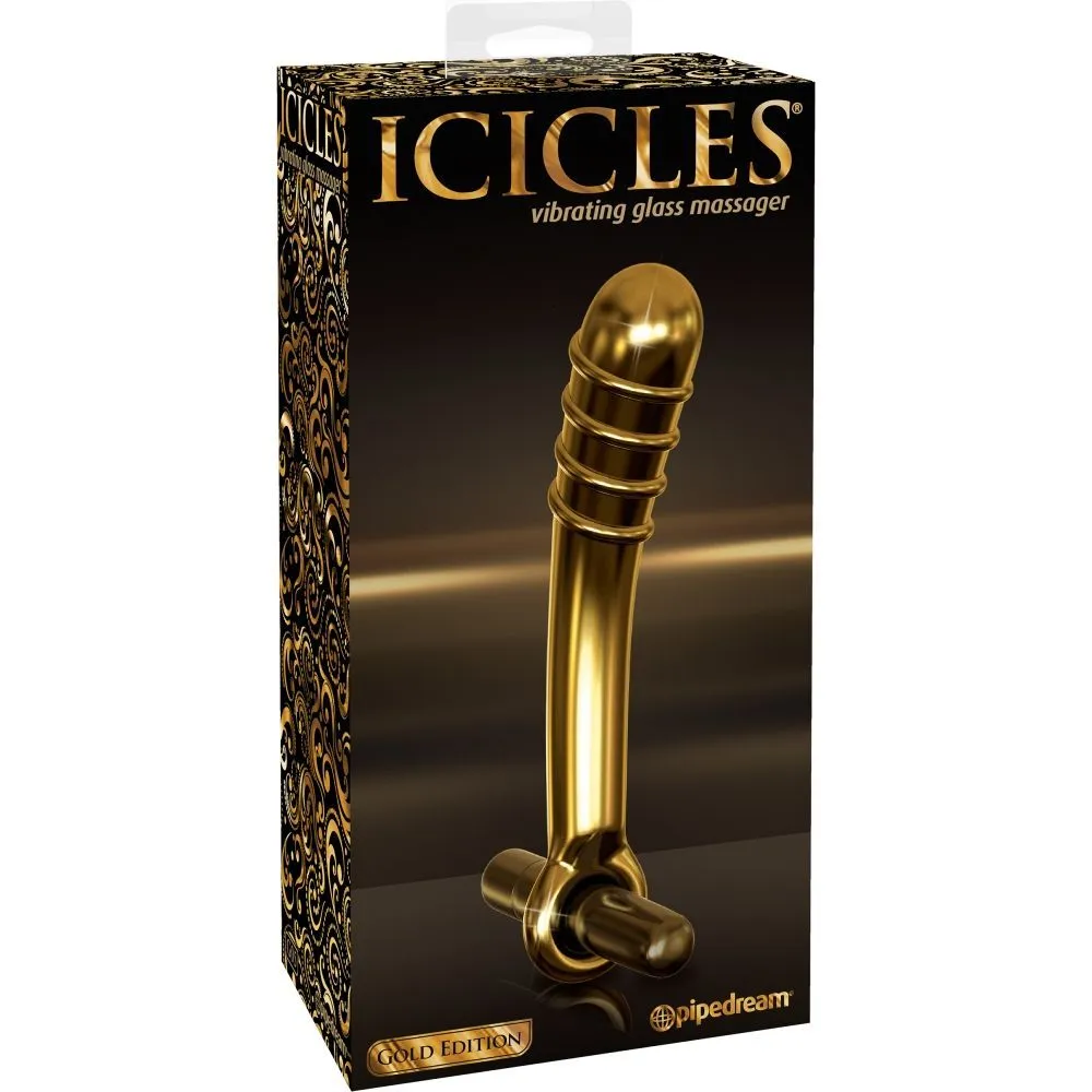 вибратор загнутый pipedream icicles gold edition g05, стеклянный в Севастополе