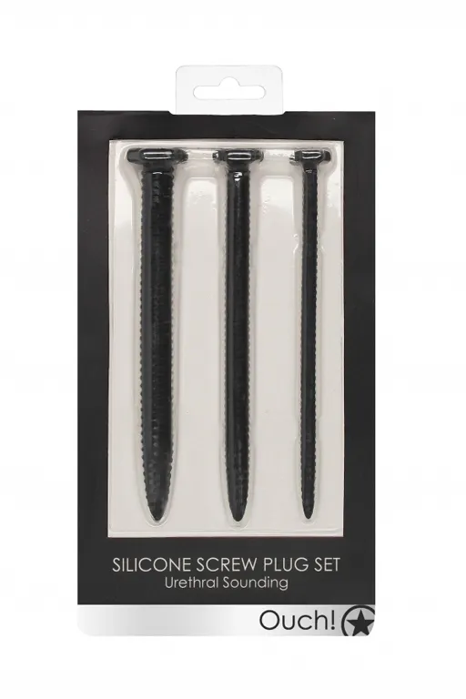 Набор из трех стимуляторов уретры (струн) Silicone Screw Plug Set