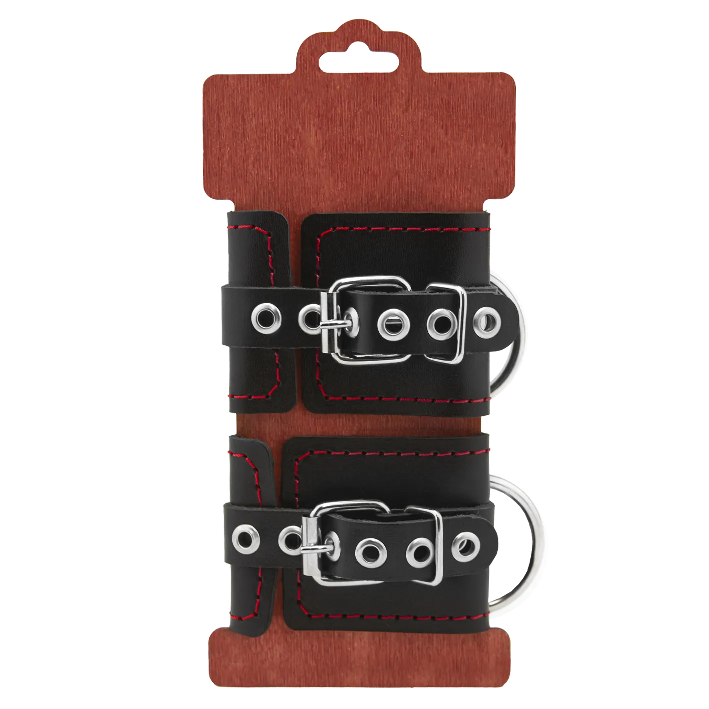 наручники декоративные pinkrabbit из натуральной кожи, с контрастной строчкой в Севастополе