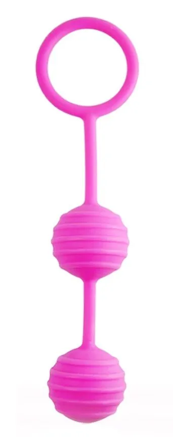 Вагинальные шарики Lovetoy Kegel Ball, розовые рельефные