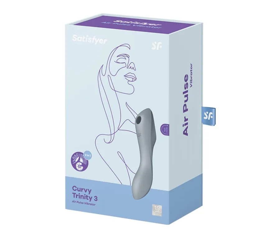 Вакуумный массажер Satisfyer Curvy Trinity 3 bluegrey 036533SA
