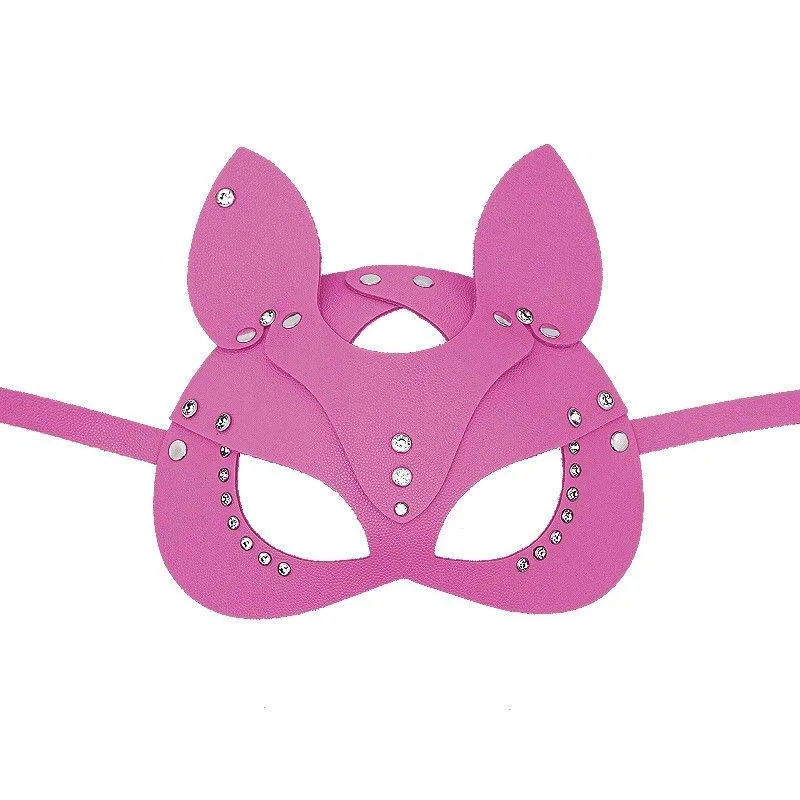 Маска кошки со стразами PinkRabbit, розовая