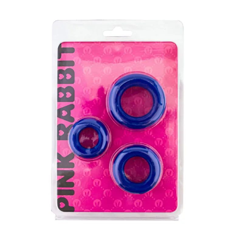 набор эрекционных колец pinkrabbit toyz, синий в Севастополе