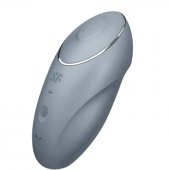 вибромассажер satisfyer tap & climax 1, силикон, серо-голубой, 11 см в Севастополе