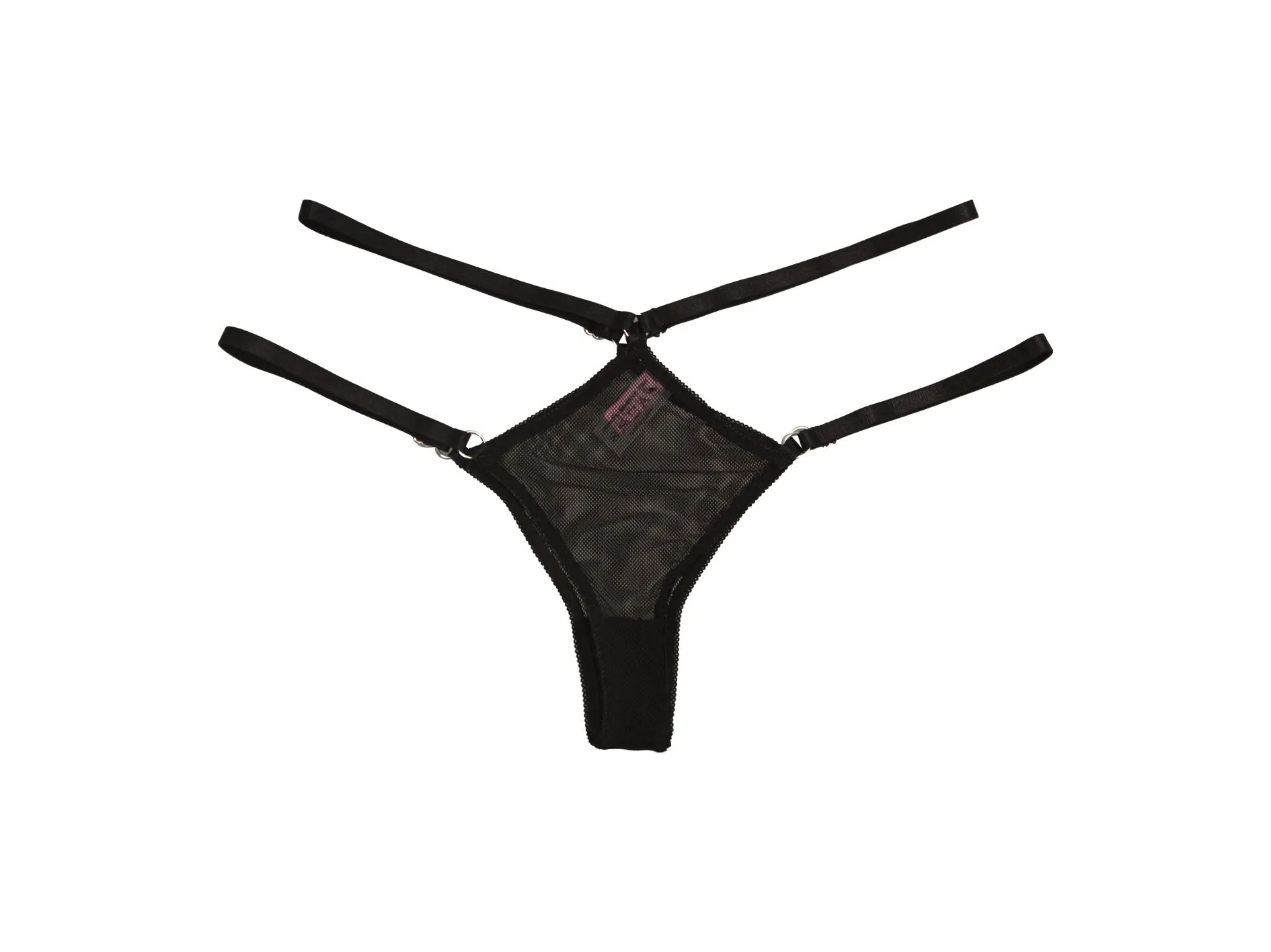 Трусики PinkRabbit бразилиано с лентами, чёрные