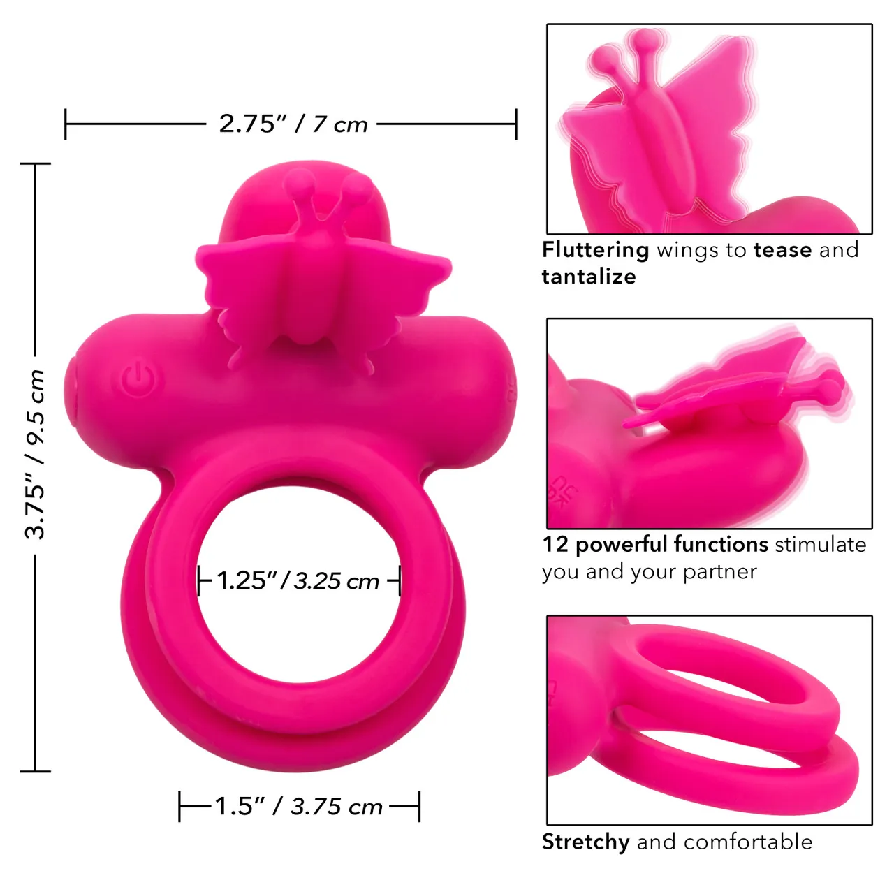 перезаряжаемое эрекционное виброкольцо silicone rechargeable dual butterfly ring в Севастополе