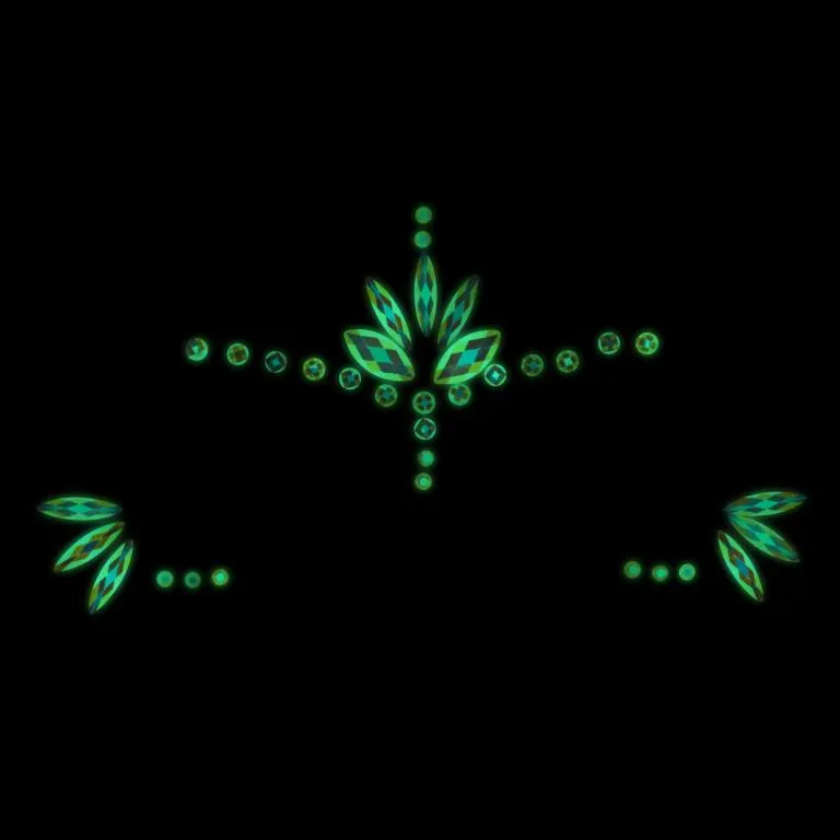 декоративное украшение (камни) на клеевой основе body jewelry stickers - face - glow in the dark - o в Севастополе