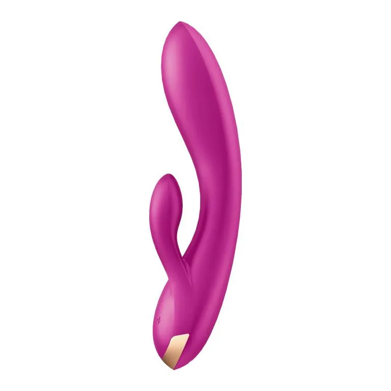 вибратор-кролик satisfyer double flex с двумя клиторальными отростками (фиолетовый) в Севастополе