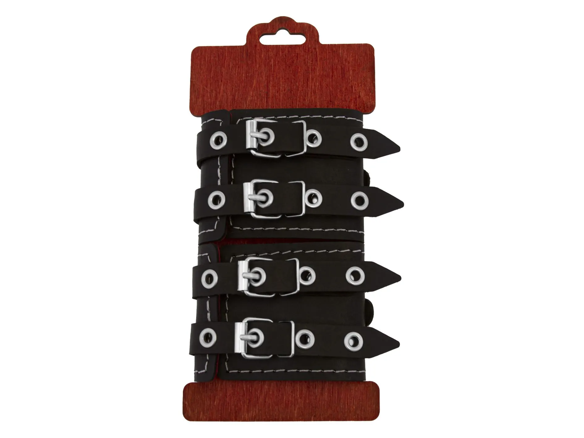 наручники декоративные pinkrabbit с двумя ремнями и красной подкладкой, черные в Севастополе