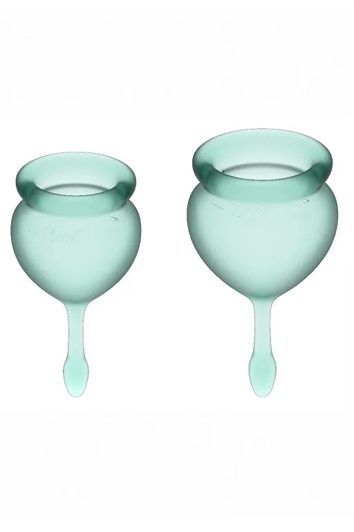 набор менструальных чаш satisfyer feel good menstrual cup (dark green) в Севастополе
