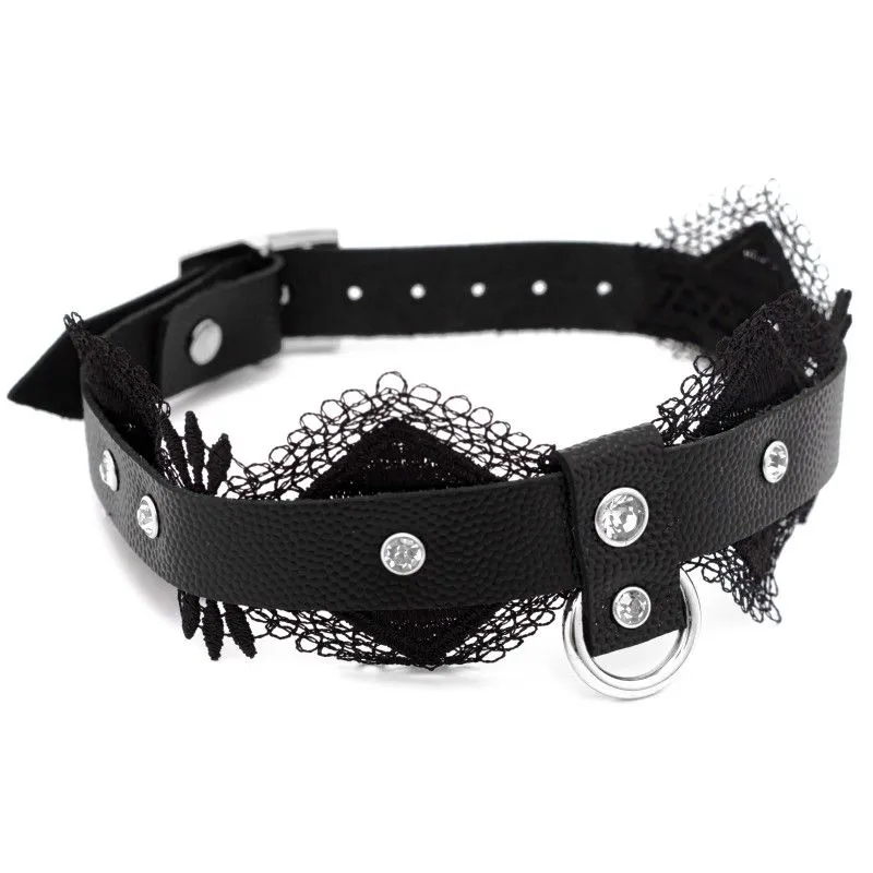 чокер с кружевом pinkrabbit чёрный в Севастополе