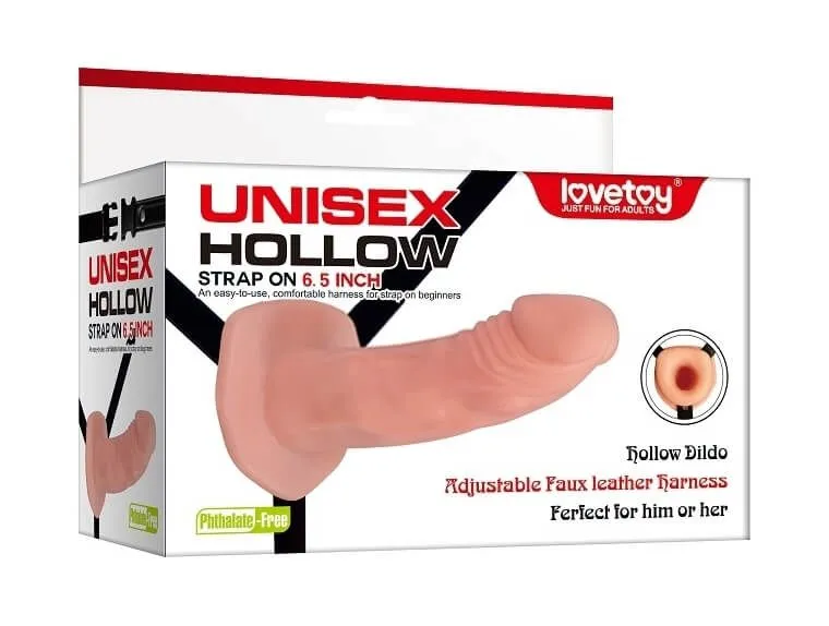 страпон lovetoy unisex hollow, телесный в Севастополе