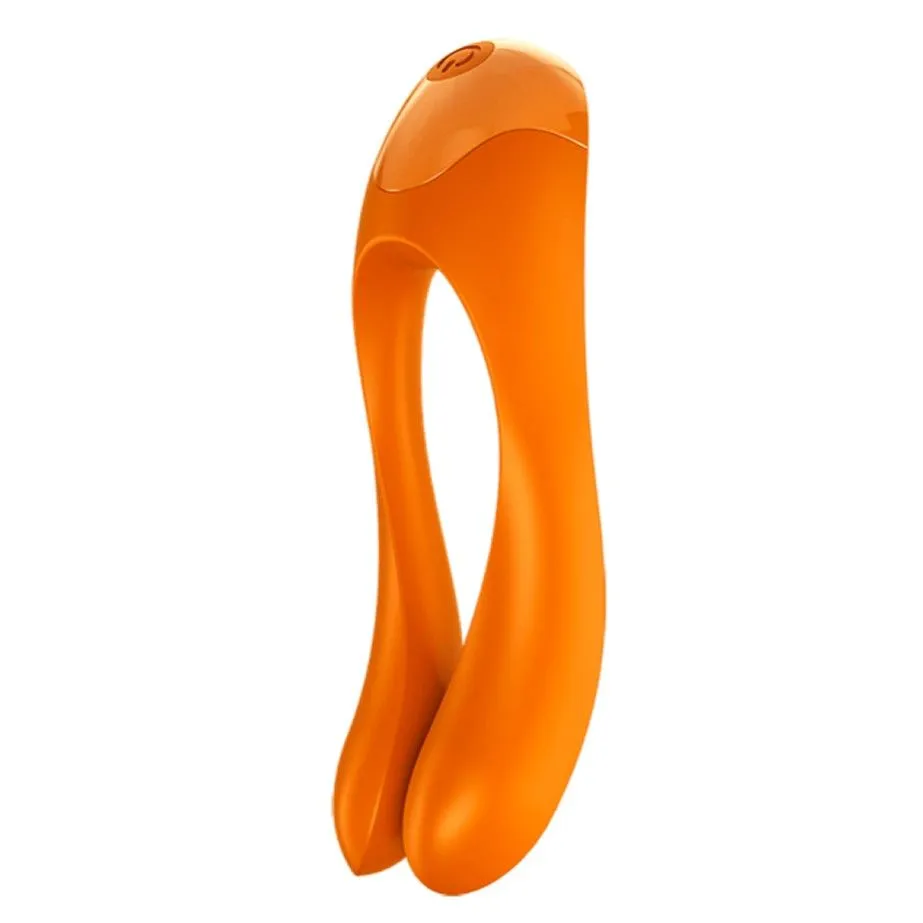 мини-вибратор на палец satisfyer candy cane, оранжевый в Севастополе