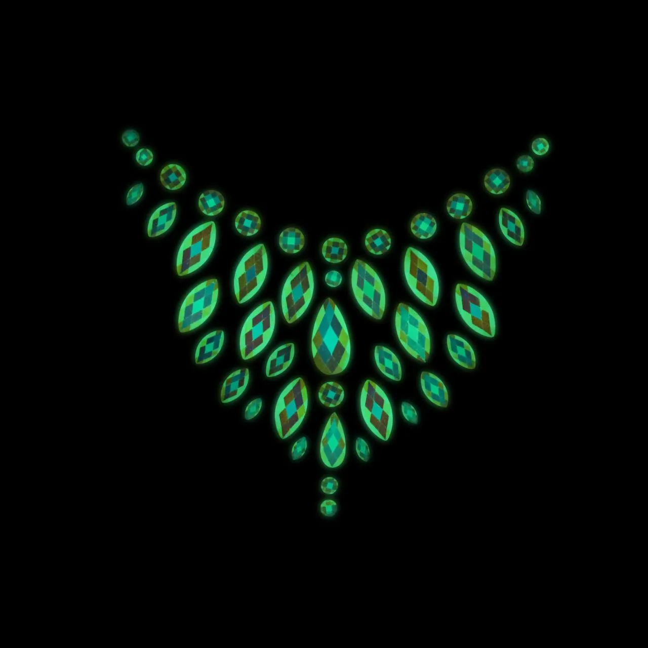 декоративное украшение (камни) на клеевой основе body jewelry stickers - chest - glow in the dark - в Севастополе
