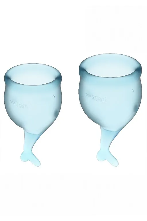набор менструальных чаш satisfyer feel secure menstrual cup (light blue) в Севастополе