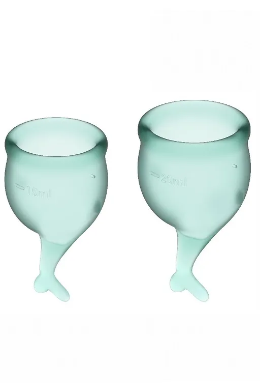 набор менструальных чаш satisfyer feel secure menstrual cup (dark green) в Севастополе