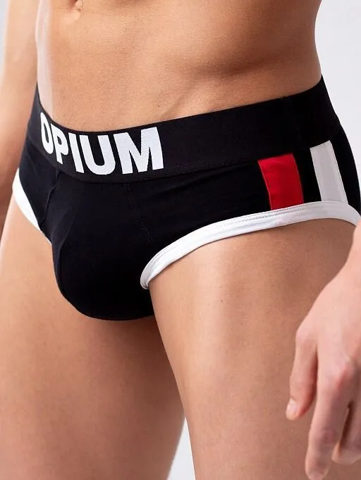 Эротическое трусы мужские слипы opium r137, черные в Севастополе