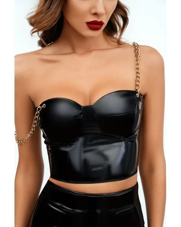 Эротическое лакированный топ с цепями в Севастополе