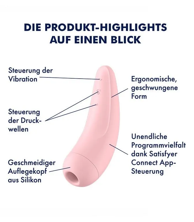 вакуумно-волновой стимулятор satisfyer curvy 2+ с возможностью управления через приложение - розовый в Севастополе