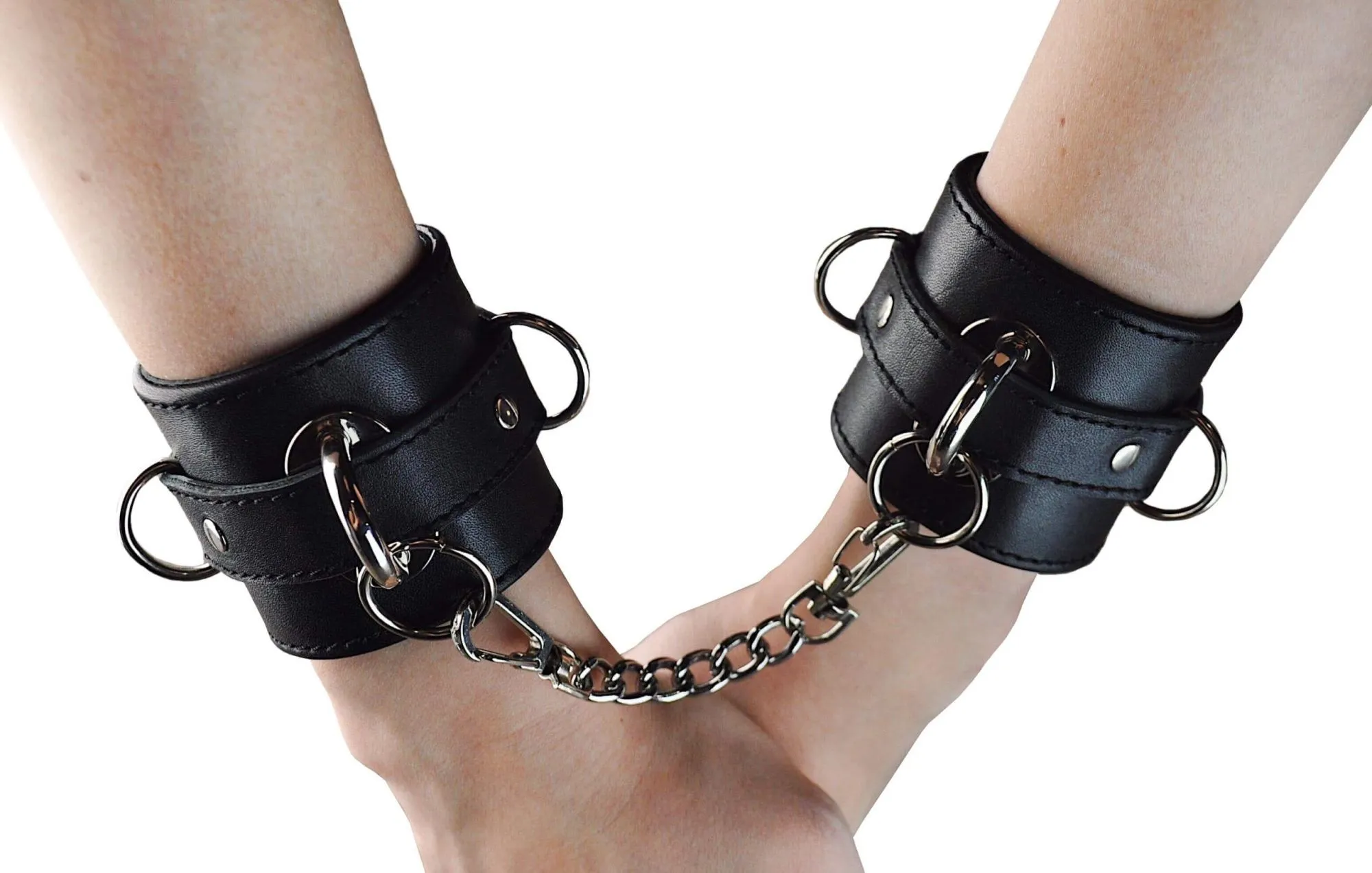 наручники декоративные с держателем индиго на цепочке, черные в Севастополе