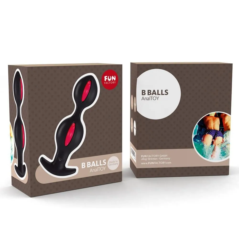анальные шарики fun factory b balls, черно-малиновые в Севастополе