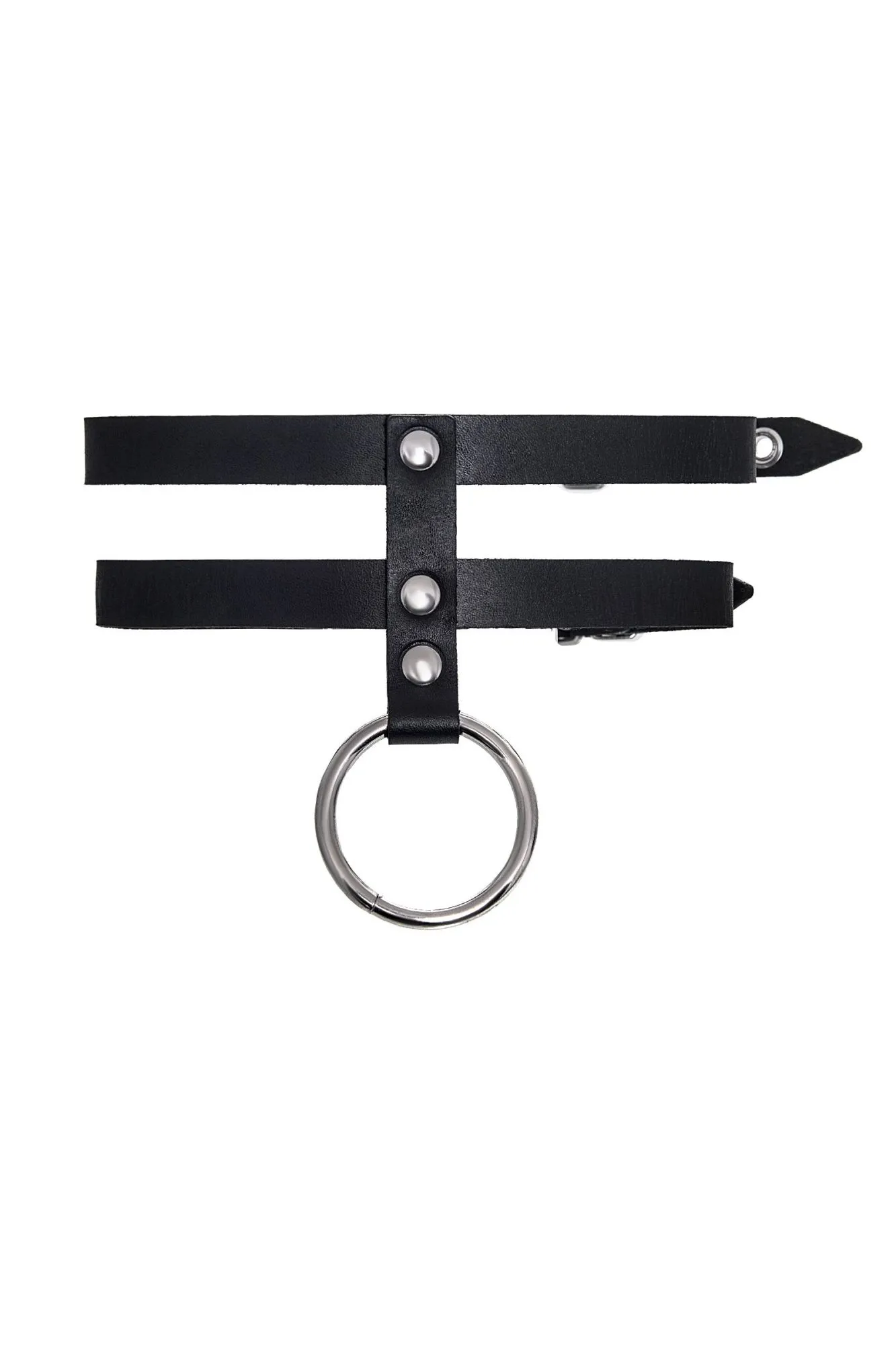 ошейник pecado bdsm, из двух ремешков, натуральная кожа, черный в Севастополе