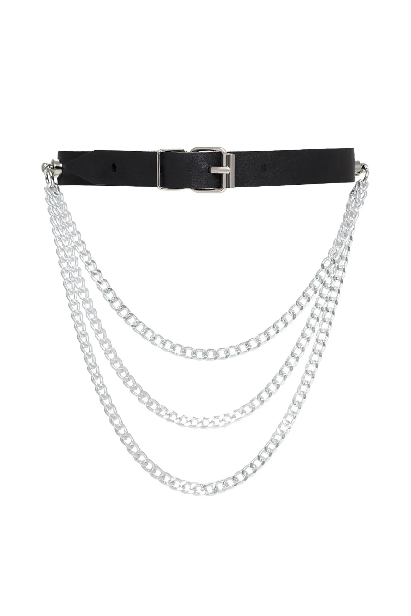 чокер pecado bdsm, с цепочками, модель 1, натуральная кожа, черный в Севастополе