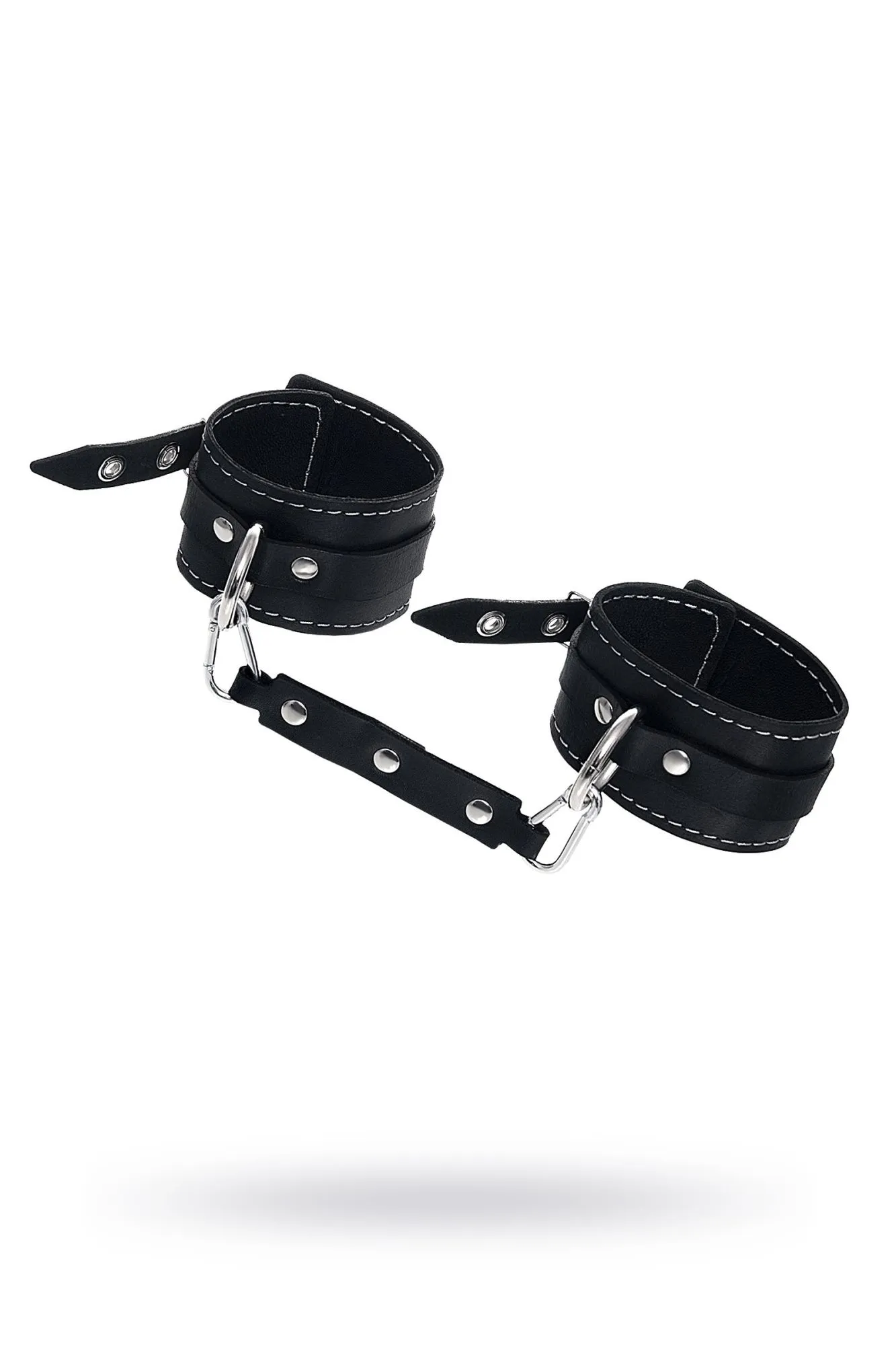 оковы pecado bdsm, двухслойные с белой строчкой, натуральная кожа, черные в Севастополе