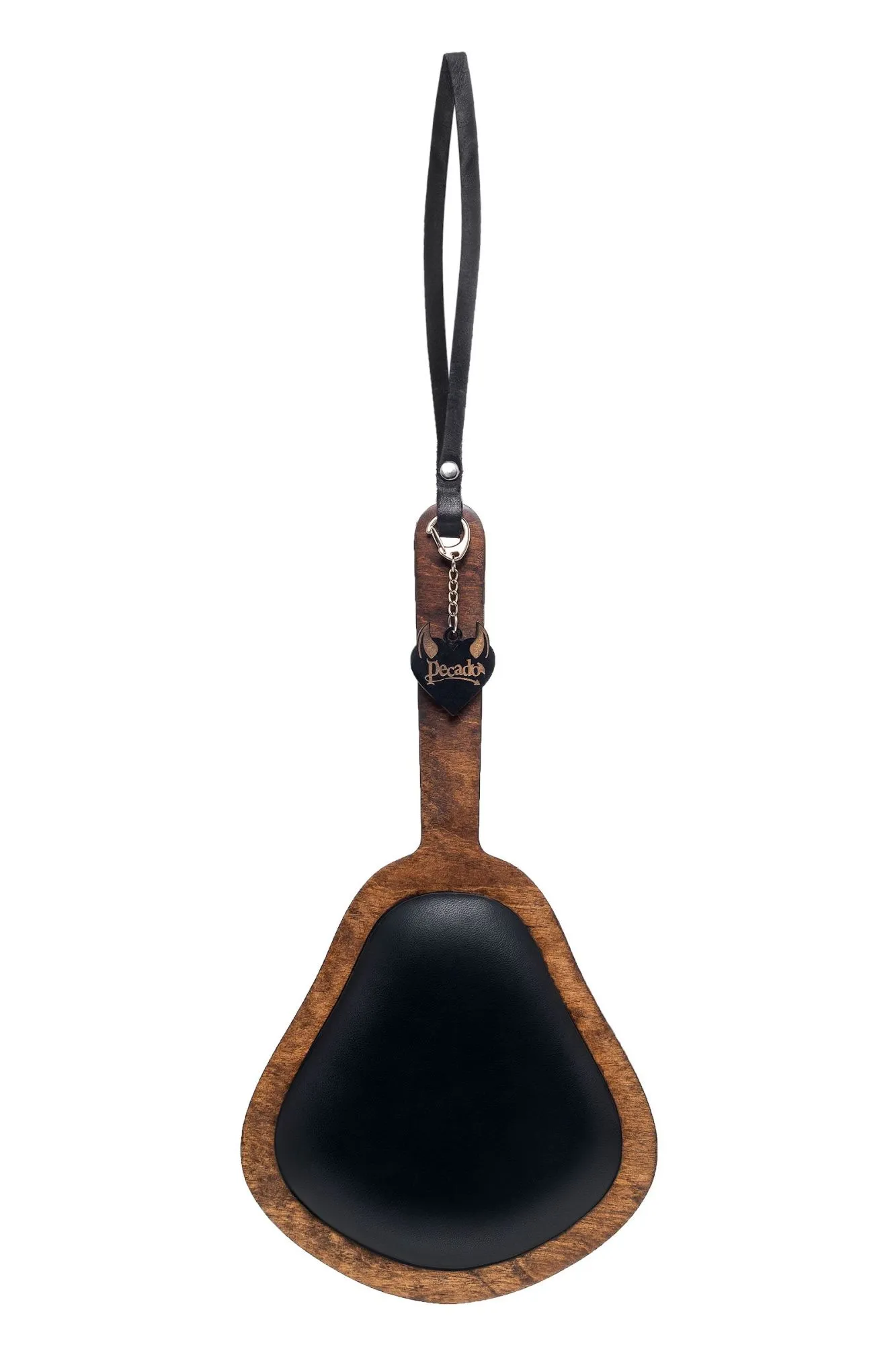 паддл pecado bdsm, большой с мягкой подушечкой, натуральная кожа и дерево, чёрный в Севастополе