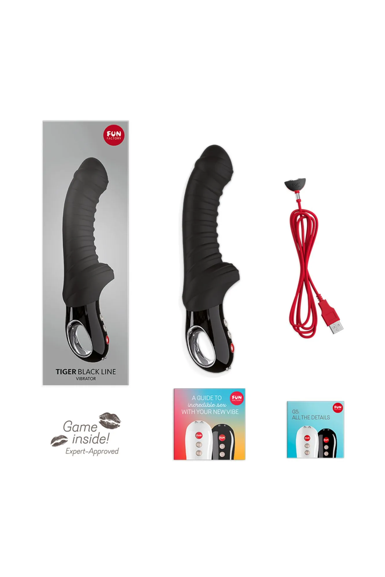 вибратор fun factory tiger, силикон, черный, 23 см в Севастополе