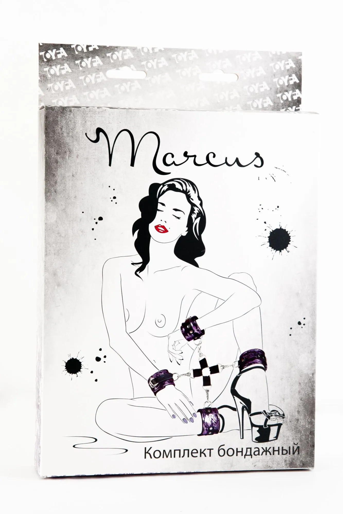 кружевной бондажный комплект toyfa marcus (сцепка, наручники и оковы), розовый в Севастополе