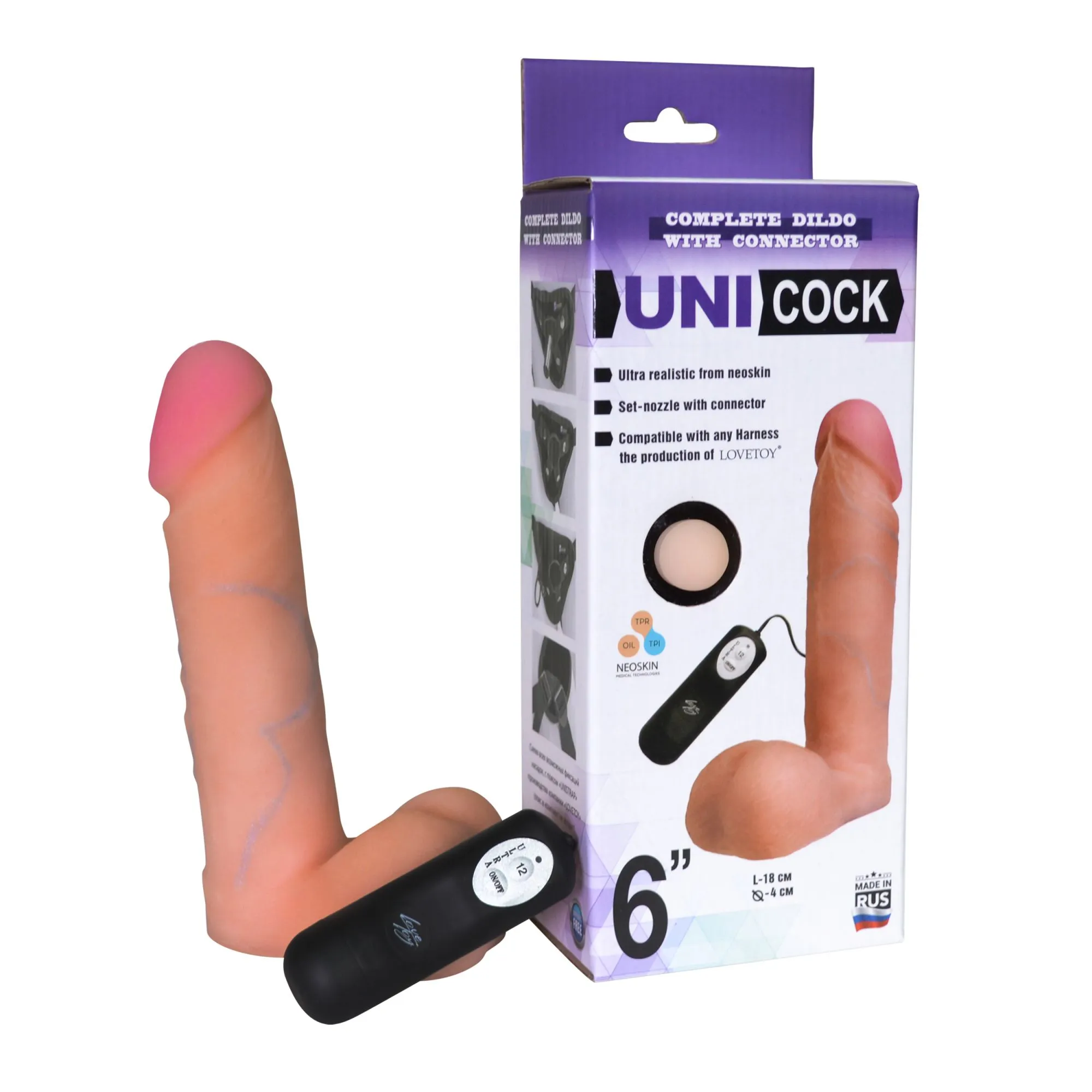 насадка на harness с вибрацией 12 режимов unicock 6"d  081413ru в Севастополе