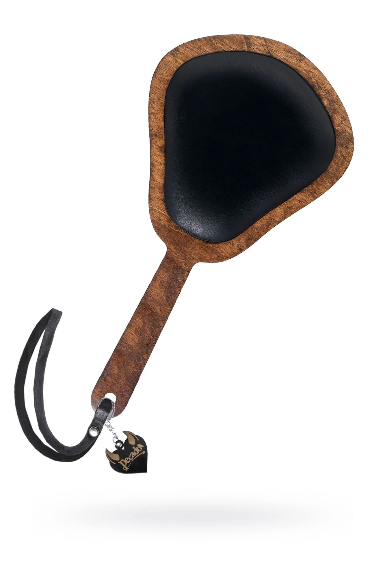 паддл pecado bdsm, большой с мягкой подушечкой, натуральная кожа и дерево, чёрный в Севастополе