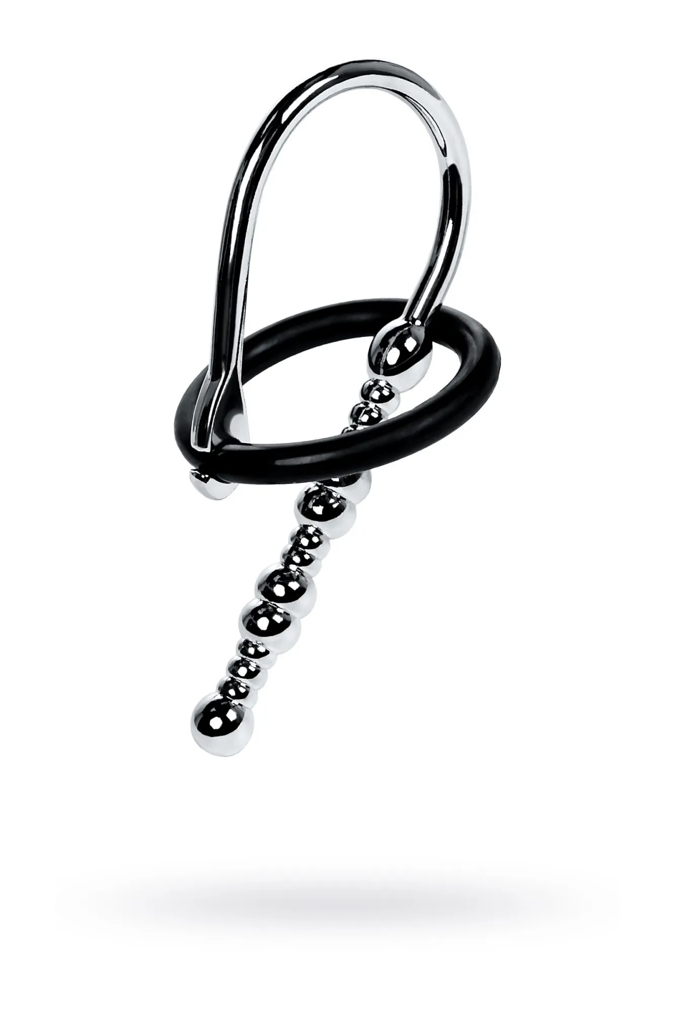 уретральный плаг-бусины toyfa metal  с мягким фиксириющим кольцом, серебряный, 5 см в Севастополе