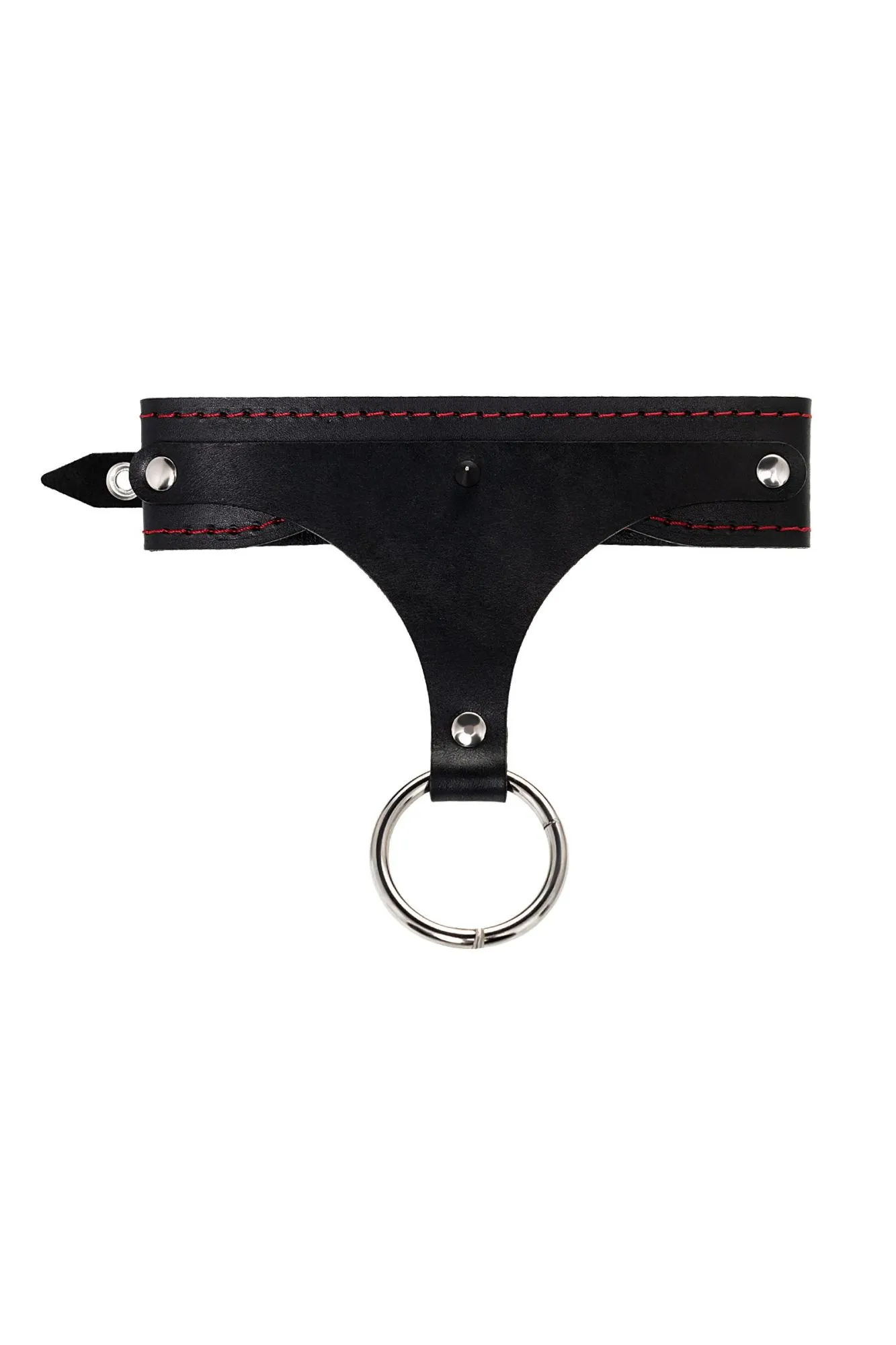 ошейник pecado bdsm, с контрастной строчкой, натуральная кожа, чёрный в Севастополе