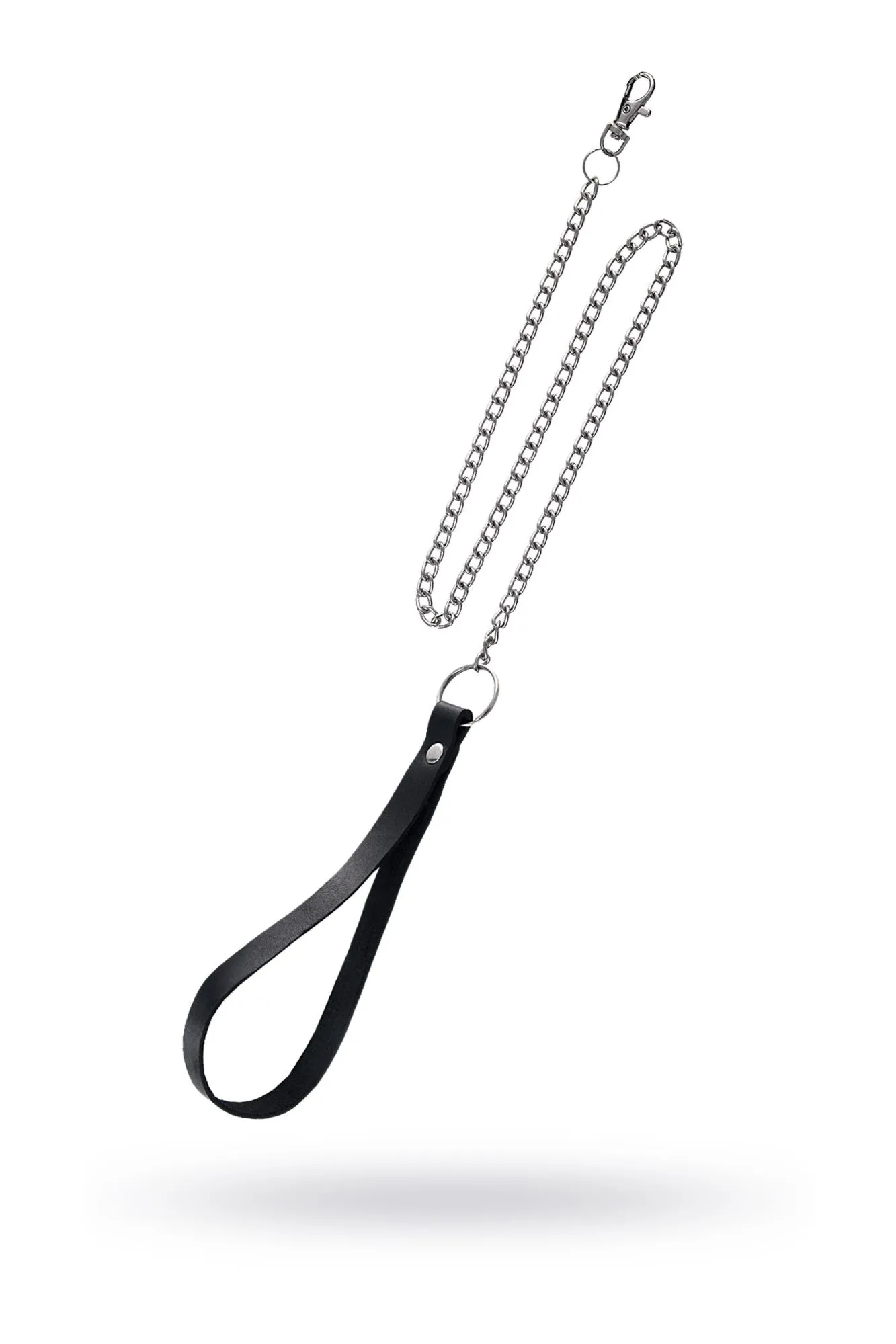 поводок pecado bdsm, с карабином для ошейника, натуральная кожа, черный в Севастополе